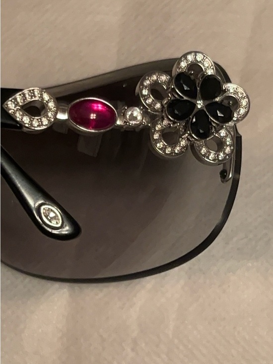 Bulgari Black Shield Sunglasses with Swarovski Crystals main image 10